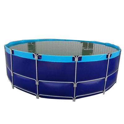 China Eco-friendly PVC Canvas Aquarium Cultivating Round Fish Pond Tank Tarpaulin en venta