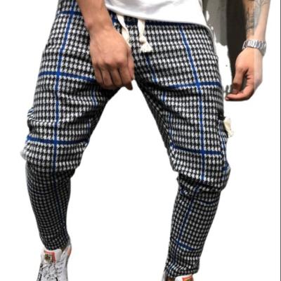 China 2021 New Anti-Wrinkle Men Fashion Striped Pants Mens Slim Casual Pants Sports for sale