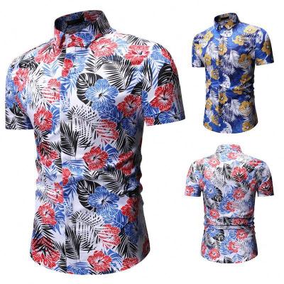 China 2021 Amazon Hot Selling Men's New Summer Beach Breathable Short Sleeve Printed T-Shirt for sale