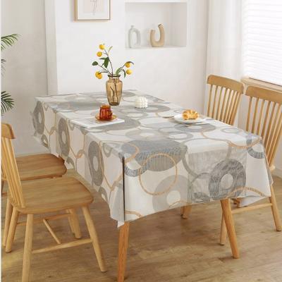 China Embossed waterproof tablecloth oilproof pvc table cover with printed vinyl tablecloth for sale