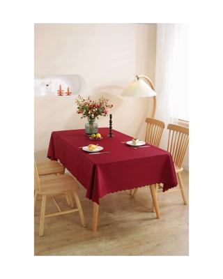 China Beautiful and festive Digital printed polyester tablecloth rectangular red tablecloth for party supplies for sale