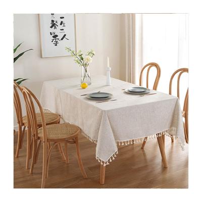 China Beautiful and festive tablecloth kitchen tablecloth linen cotton wholesale cotton and linen tablecloth for sale