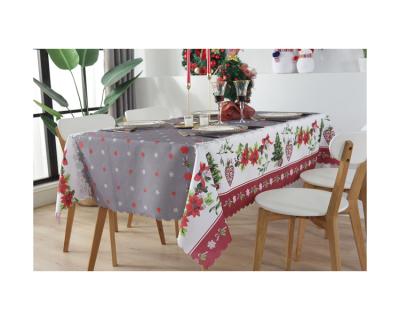 China Christmas Decoration Rectangle Waterproof Christmas Printed Tablecloth Tablecloth for sale