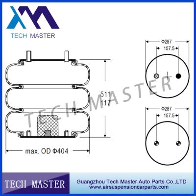 Chine Airbag triple compliqué de suspension de tour d'air de ressort pneumatique de Firestone W01-358-7850 Goodyear 3B14-452 à vendre