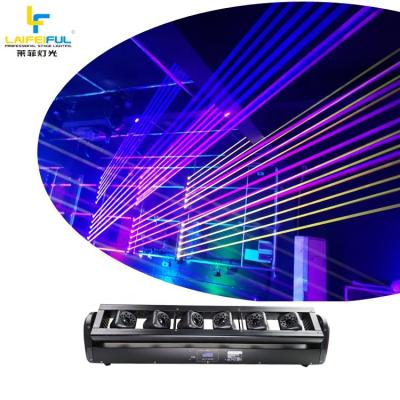 China LANDSCAPE 6 Heads 500Mw Red Bar Laser 3 Watt Spinning Head Laser Beam Light For Club for sale