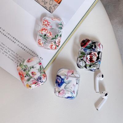 China For New Beautiful Chinese Painting Flower TPU Earphone Wash Clear Case For AirPods 1 2 for sale