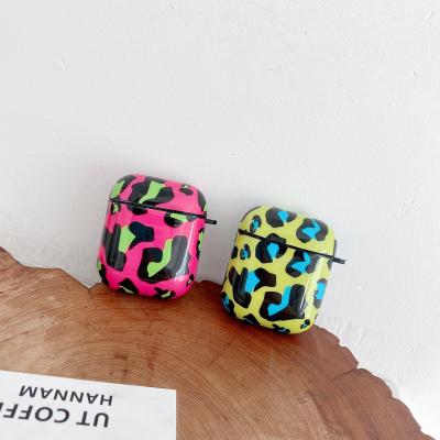 China Fashionable Luxury Camouflage Color Contrast Fluorescence Printing Leopard High Quantity IMD Case For AirPods 1 2 pro for sale