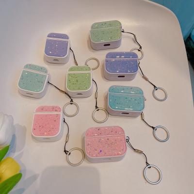 China Macaron Color Snapshot Bling Square Luxury Girly Cool Case with Buckle Ring for AirPods 1 2 pro for sale