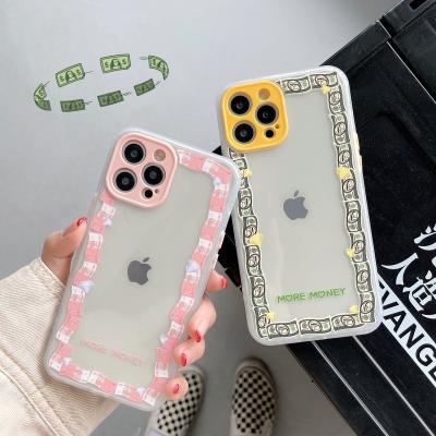 China Creative Camera Protective Design Transparent Money Dollar Phone Case For iPhone 7 8 plus X XS XR 11 12 pro max for sale