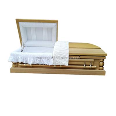 China Cedar Oak Peach Italian Coffin Paulownia Pine Style European Spanish Caskets Caskets Funeral Casket for sale