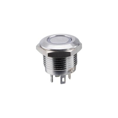 China Momentary 12mm Short Metal Push Contact Off- Switch 12V Momentary Flush (Top) LED for sale