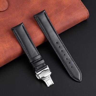 China Leather Watch Band 20mm Leather Watch Band Strap For Quartz Watch for sale