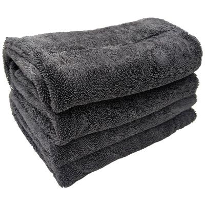 China Premium 1200gsm Car Wash Detailing Twist Detailing Towel Plush Microfiber Thick Car Drying Towel for sale