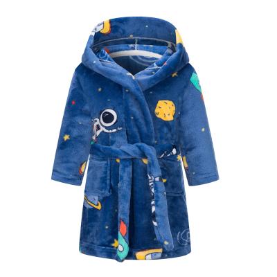 China Custom Made High Quality QUICK DRY Logo Kids Bathrobe Baby Flannel Bathrobe for sale