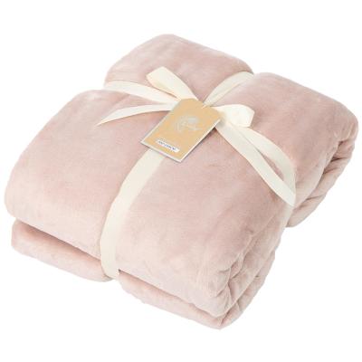 China Anti-Static Microfiber Throw Fleece Blanket Solid Color Wholesale Cheap Flannel Summer Blanket for sale