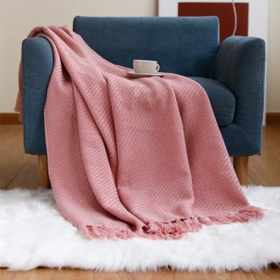 China Wholesale Designer Anti-static Plaid Blanket Soft Acrylic Woven Blanket Throw Blanket For Winter for sale