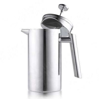 China WITH LID Prensa Francesa French Press Suppliers Stainless Steel Thermos Mini French Press Coffee Plunger for sale