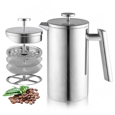 China WITH LID Double Walls French Press Coffee Plunger LFGB Stainless Steel Press Termos French Gift Set for sale