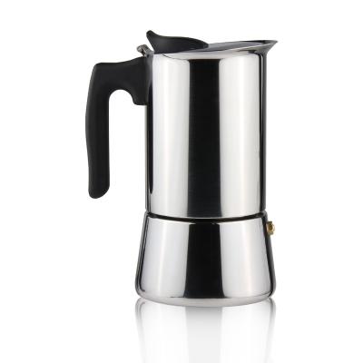 China Italian Hotel Stainless Steel Mini Coffee Maker Stovetop Espresso Maker Moka Pot Coffee Pass LFGB Certification for sale