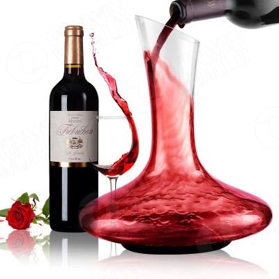 China Modern Hand Crystal Wine Decanter 750ml Capacity Red Wine Blown Aerator Wine Decanter Lead Free Carafe for sale