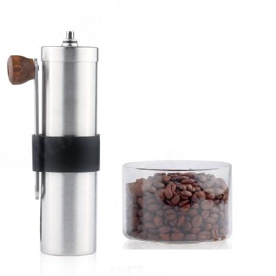 China WITH LID SS Hand Crank Grinding Coffee Grinder Manual Ceramic Adjustable Coffee Grinder Manual Grinder Coffee Stainless Steel for sale