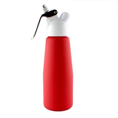 China Sustainable Rubber Coated Small Soft Aluminum Whip Whip Cream Dispenser Whipper for sale