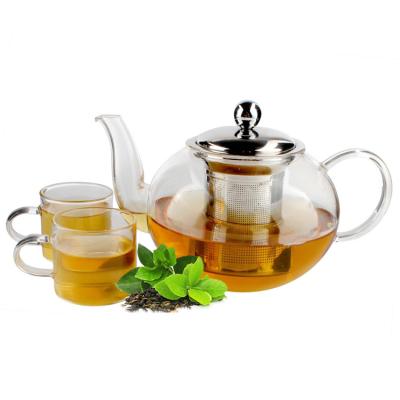 China Sustainable Borosilicate Glass Teapot with Infuser for sale