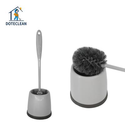 China Sustainable High Quality Cheapest Round Plastic Toilet Brush With Holder In Long Handle For Bathroom Wash Cleaning In Amazon for sale