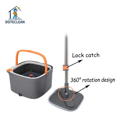 China Hot Selling Viable in Amazon 360 Rotating Flat Round Rotating Water Separating Clean Water Dirty Mop for House Floor Cleaning for sale