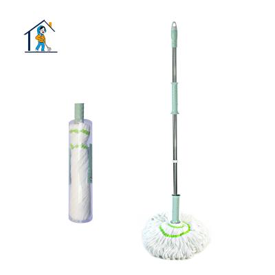 China High Quality Durable Floor Broom 360 Free Spinning Flat Round Cleaner Hands With Adjustable Handle Cotton Twist Broom for sale