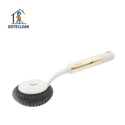 China Durable High Quality Long Handle Steel Wire Pot Cleaning Brush for sale