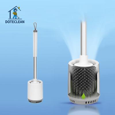 China Sustainable TPR Toilet Soft Clean Bathroom Brush Plastic Silicon Toilet Brush With Holder for sale