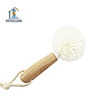 China Bamboo EVA Hand 1pc/opp Bag Pp+bamboo 5 pcs Round Handle Kitchen Cup Bottles Cleaning Brush Sponge Cup Brush Nature Eco-friendly Sustainable for sale