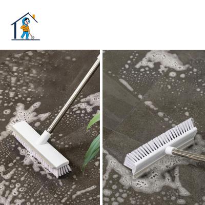 China Amazon 3 Connecting Posts Sustainable-- Bathroom Scrub Floor Brush Clean With Wiper 2 Dry In 1 Mop for sale