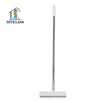 China 1 Sustainable Pole-- Long Handle Plastic Floor Bathroom Scrubbing Cleaning Brush With Rubber Squeegee for sale