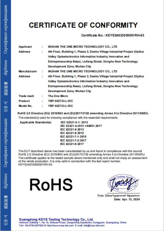 RoHS - Wuhan The One Micro Technology Co., Ltd.