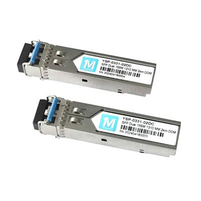 China 155M Duplex 2km 1310nm LC Connector DDM 100BASE MMF Fiber Optic Module Pluggable SFP Transceiver for sale