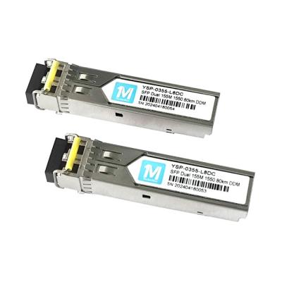 China 3 155M Duplex 80km 1550nm LC Connector DDM 100BASE SMF Fiber Optic Module Pluggable SFP Transceiver for sale