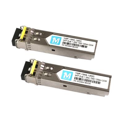 China SMF Fiber Type 120km Distance 1.25G Duplex 1550nm LC Connector DDM Pluggable SFP Transceiver for Fiber Optic Module for sale