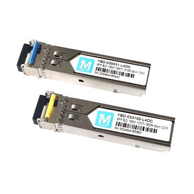 China 155M BIDI LC Connector DDM WDM Simplex Optical Module Transceiver SFP Module for 40km Transmission Distance on SMF Fiber for sale