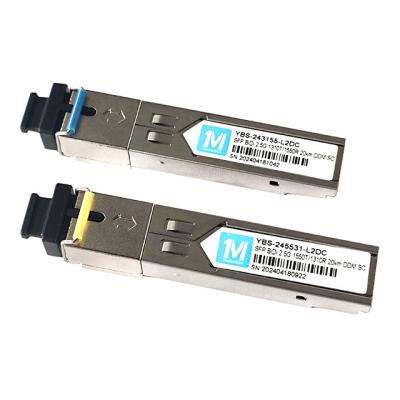 China 2.5G BIDI 20km 1310nm/1550nm SC Connector DDM WDM Simplex Optical Module Transceiver SFP Module for Speed Data Transfer for sale