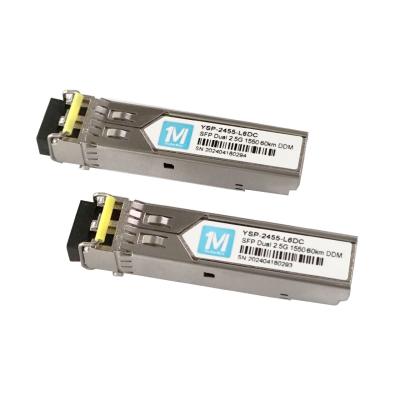 China 60km Distance 2.5G Duplex 1550nm LC Connector DDM SMF Fiber Optic Module Pluggable SFP Transceiver for Bandwidth Network for sale