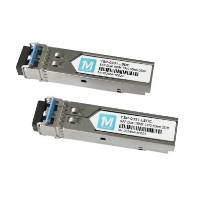 China 155M Duplex LC Connector DDM 100BASE SMF Fiber Optic Module Pluggable SFP Transceiver for TCP Network 60km 1310nm Module for sale