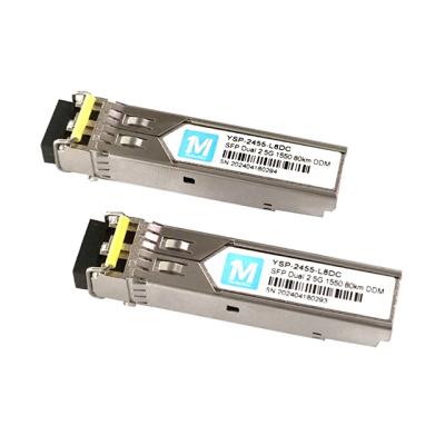 China 2.5G Duplex 60km 1550nm LC Connector DDMI Yes Fiber Type SMF Pluggable SFP Transceiver 2500BASE SMF Fiber Optic Module for sale