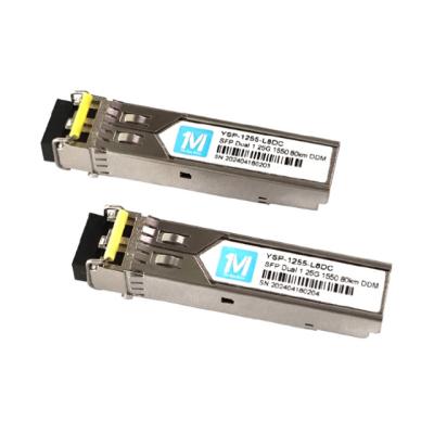 China 1.25G Duplex LC 60km 1550nm LC Connector DDM 1000BASE SMF Fiber Optic Module Pluggable SFP Transceiver for FTTX Interface for sale