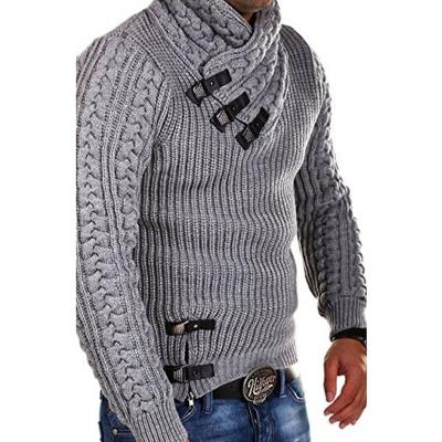 China Custom Anti-wrinkle Men Design Amazon Sweater Fashion 2022 Spring Casual Long Sleeve Stand Collar Knit Top Men Pullover Sweater for sale