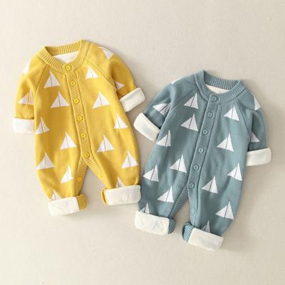 China 2022 autumn cotton and winter new baby sweater men and women baby long-sleeved knitted overalls for sale