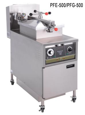 China Mechanical Panel 304 SUS Gas Heating Chicken Pressure Fryer With Oil Filtration for sale