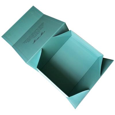 China Recyclable Luxury Custom Clothing Retail Shoes Blue Printing Foldable Garment Packaging Box Manufacturer for sale