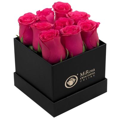 China Recycled Materials Custom Luxury Gift Packaging Hat Rose Flower Box for sale